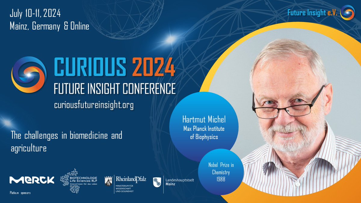 We are happy to introduce Hartmut Michel as a keynote speaker for the #curious2024.
Come and watch his keynote - The challenges in biomedicine and agriculture
Get your ticket here:  curiousfutureinsight.org/tickets/