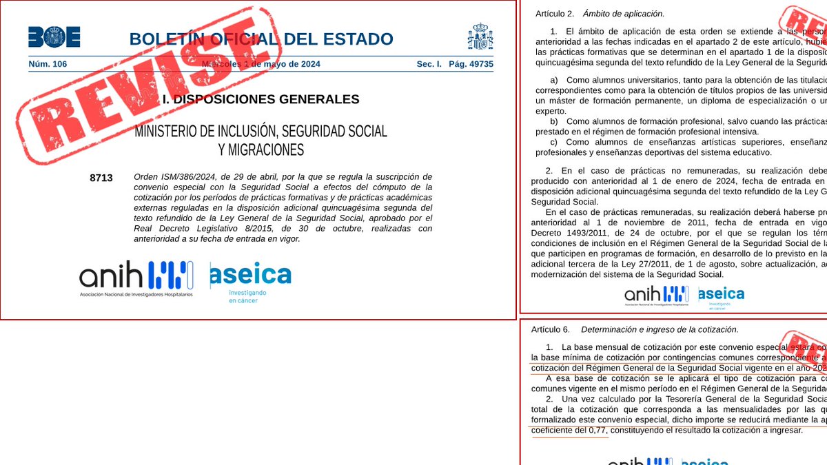 😡Consideramos inaceptables las condiciones impuestas para regularizar, a efectos seguridad social, períodos becados de #investigación antes de 2011. Solicitamos con @ASEICAnews y otras entidades una solución real para los antiguos #becarios que no aporta este convenio! @SaizElma