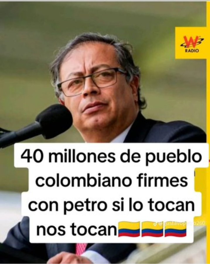 #AcáEstáTuPuebloPetro tiene 40 millones de colombianos para apoyarlo para lo que sea señor presidente Gustavo Petro, lo defenderemos de la prensa corrupta, de los políticos criminales, de las cortes corruptas, de lo que sea. 

 #MiBanderaEs