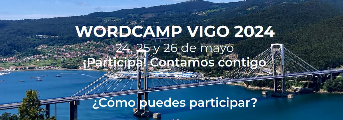 👉 A WordCamp Vigo 2024 terá lugar os días 24, 25 e 26 de maio. 📍 A comunidade #WordPress organiza a primeira WordCamp que se celebra en Vigo, no @pcongresosvigo ➕ Atoparedes toda a información nesta ligazón a @Mancomun_gal : 🔗 bit.ly/3WpQvhA 🔗