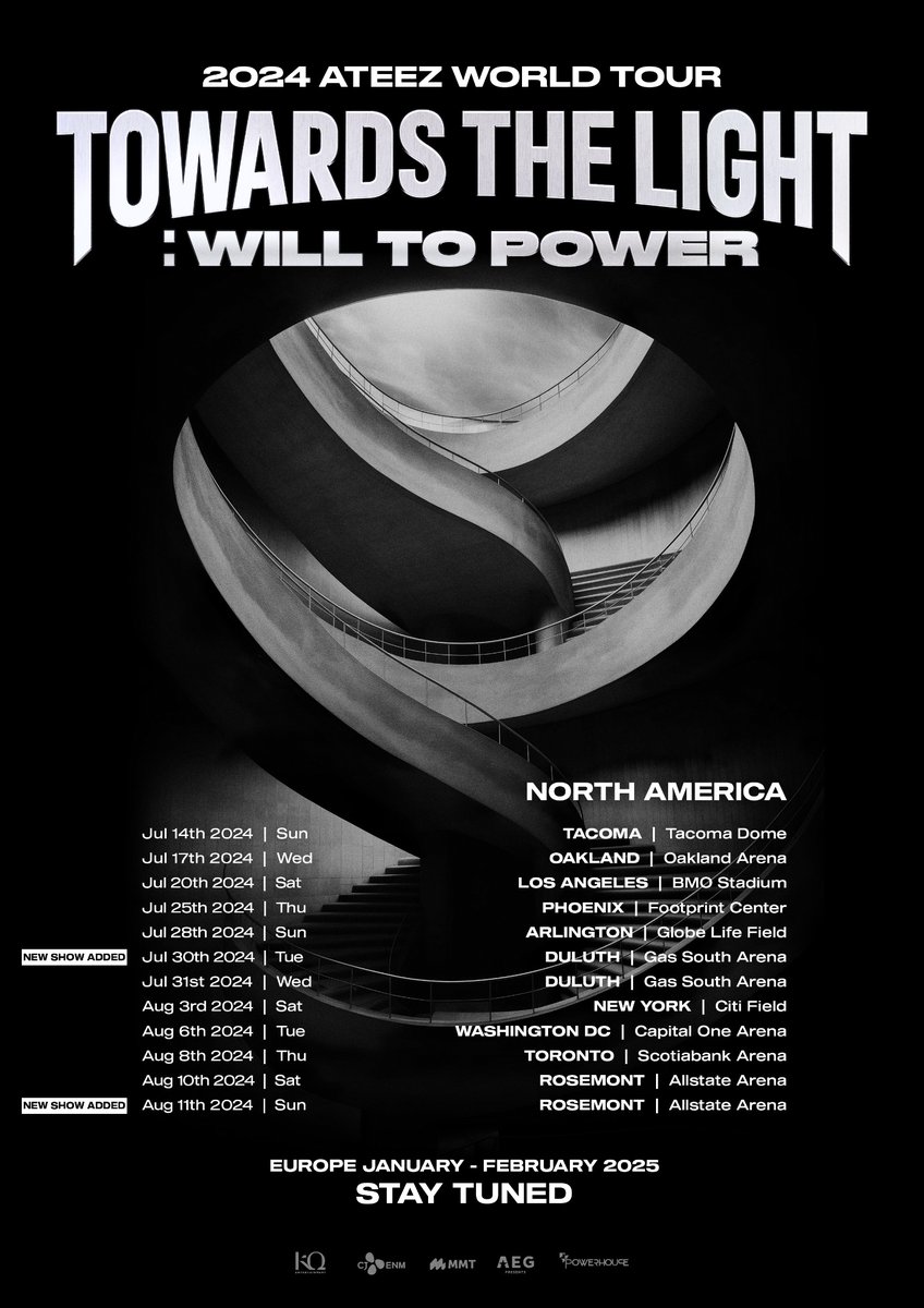 [📢] ATEEZ 2024 WORLD TOUR [TOWARDS THE LIGHT : WILL TO POWER] IN NORTH AMERICA ⠀ 🔗 Additional Show Announcement bit.ly/4b0JiZD #ATEEZ #에이티즈 #TowardsTheLight #Will_To_Power