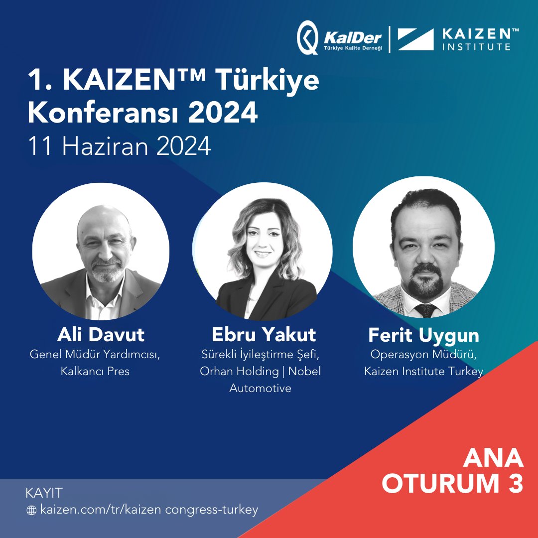 1. KAIZEN™ Türkiye Konferansı 2024 'e katılın; Kaizen, Yalın, OpEx ve Sürekli İyileştirme uzmanlarının ilgi çekici sunumlarını ve panel tartışmalarını izlemek için konferansa kayıt yaptırın: lnkd.in/dPTNKviy #Kaizen #konferans #conference #oturum #etkinlik