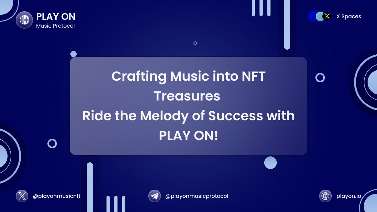 Elevate your music to the next level by turning it into NFT treasures with Play On! 🚀🎶 Ride the waves of success and create a legacy that resonates in the digital world. 💿💎

#nft #musicnft #playonmusicprotocol #binance #web3music #web3 #nft #nftmusic #nftsongs #blockchain