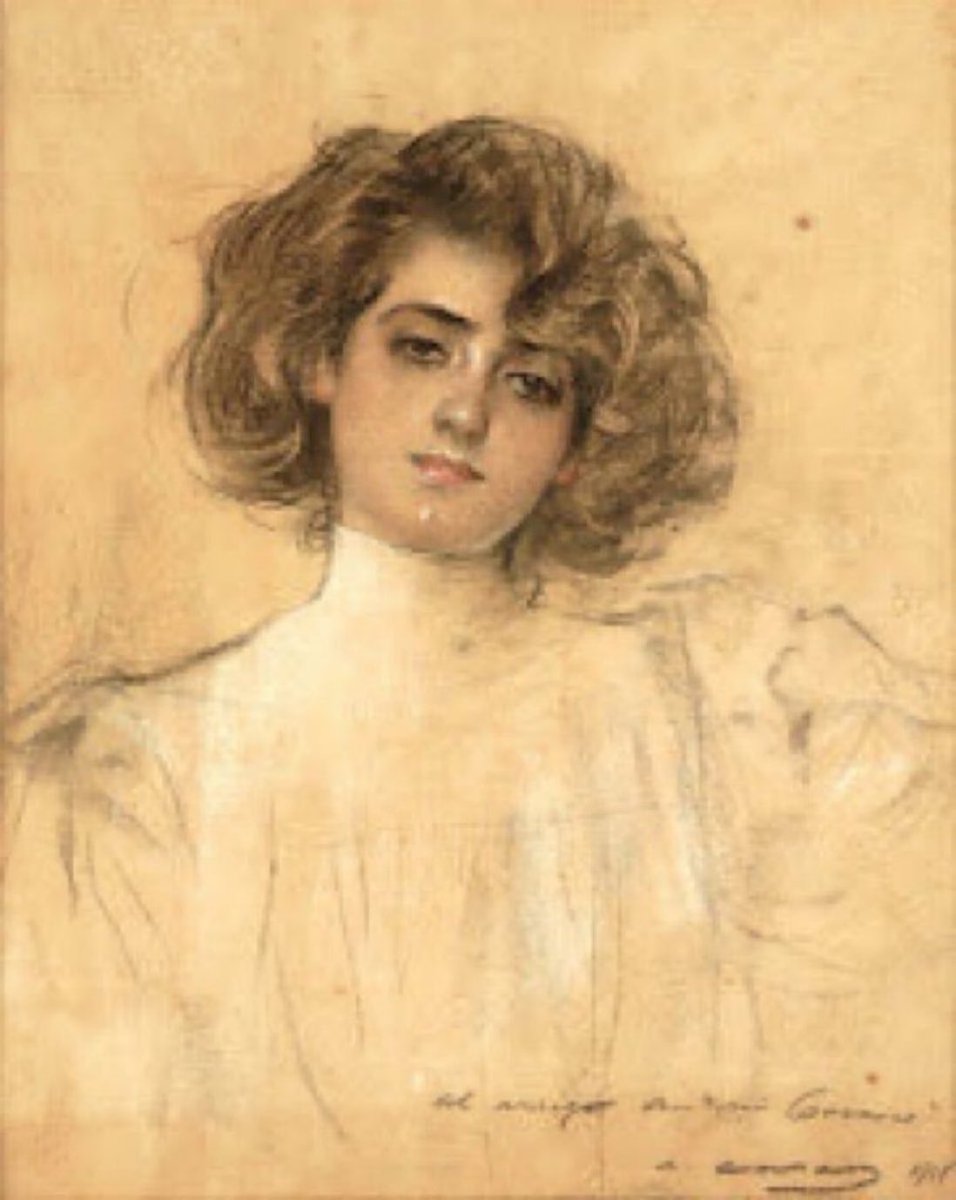 Júlia en blanc (ca 1910, signat 1918). Júlia in white