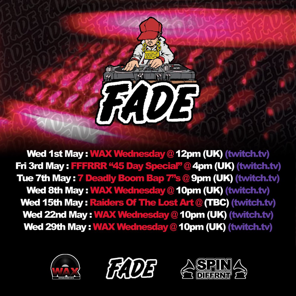 Dates for May… #WAXDJs #Vinyl #DJs