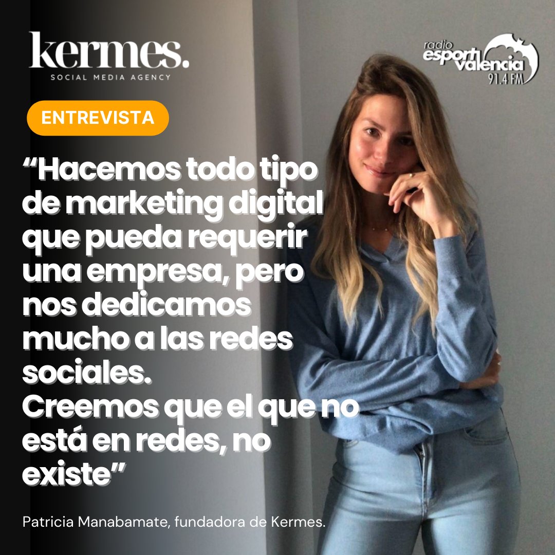 AJEV (@ajevalencia) on Twitter photo 🎙️Sintonizamos una nueva entrevista de #sociosAJEV en el programa @noeslomismo914 de @radiosportvalencia, junto a @manabamate_mj de la agencia de publicidad @kermes_sm
Escucha la entrevista completa 👉ajevalencia.org/noticias/patri…
#SomosAJEV #SociasAJEV #TalentoJoven #JovenesEmpresas 🎙️Sintonizamos una nueva entrevista de #sociosAJEV en el programa @noeslomismo914 de @radiosportvalencia, junto a @manabamate_mj de la agencia de publicidad @kermes_sm
Escucha la entrevista completa 👉ajevalencia.org/noticias/patri…
#SomosAJEV #SociasAJEV #TalentoJoven #JovenesEmpresas