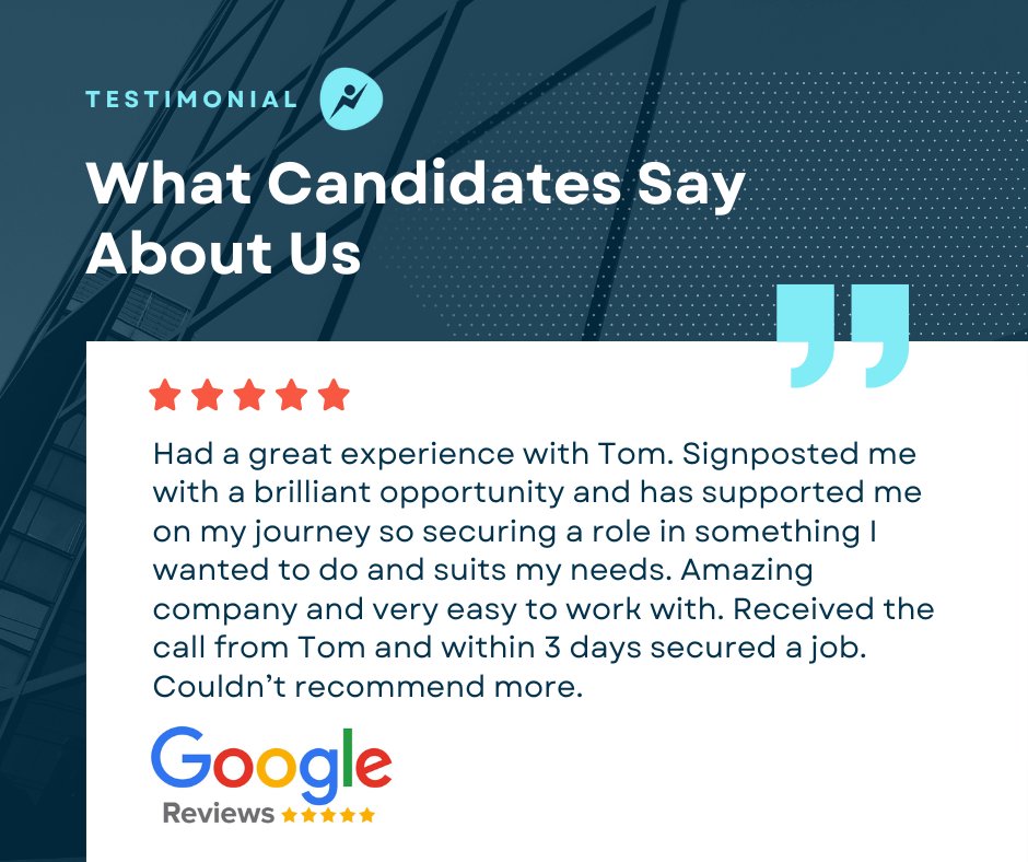 Tom has demonstrated how vital signposting is to those who have been in the Military! Well done to Tom for finding this candidate a role and securing it within an incredible 3 days 👏🏽