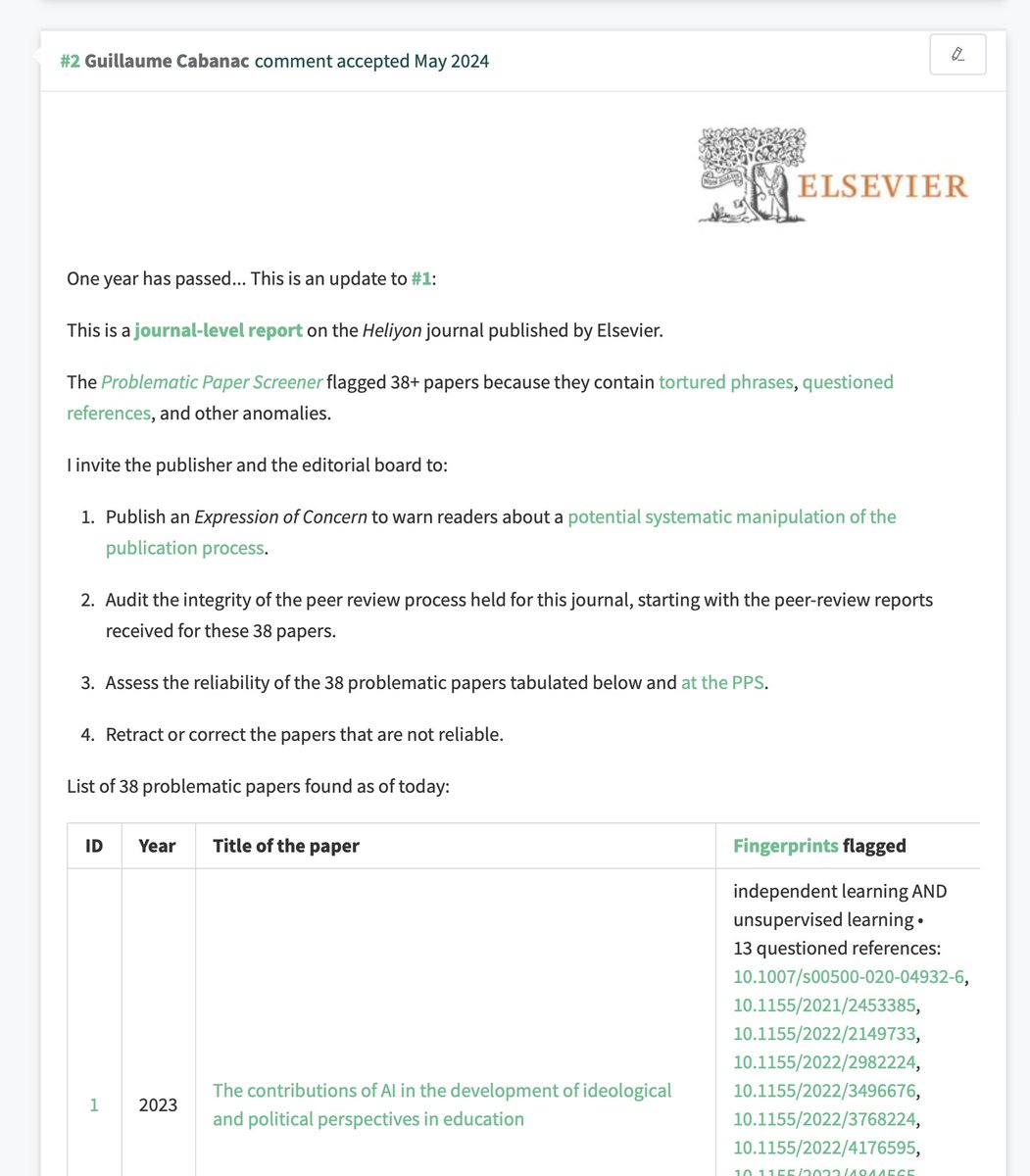 🍬 A @HeliyonJournal article earns a #correction: 'glucose bigotry’ should read ‘glucose intolerance’. The correction notice doesn't credit my @PubPeer report pubpeer.com/publications/4…. I invite @ElsevierConnect to fix 38+ other Heliyon problematic articles: pubpeer.com/publications/0…