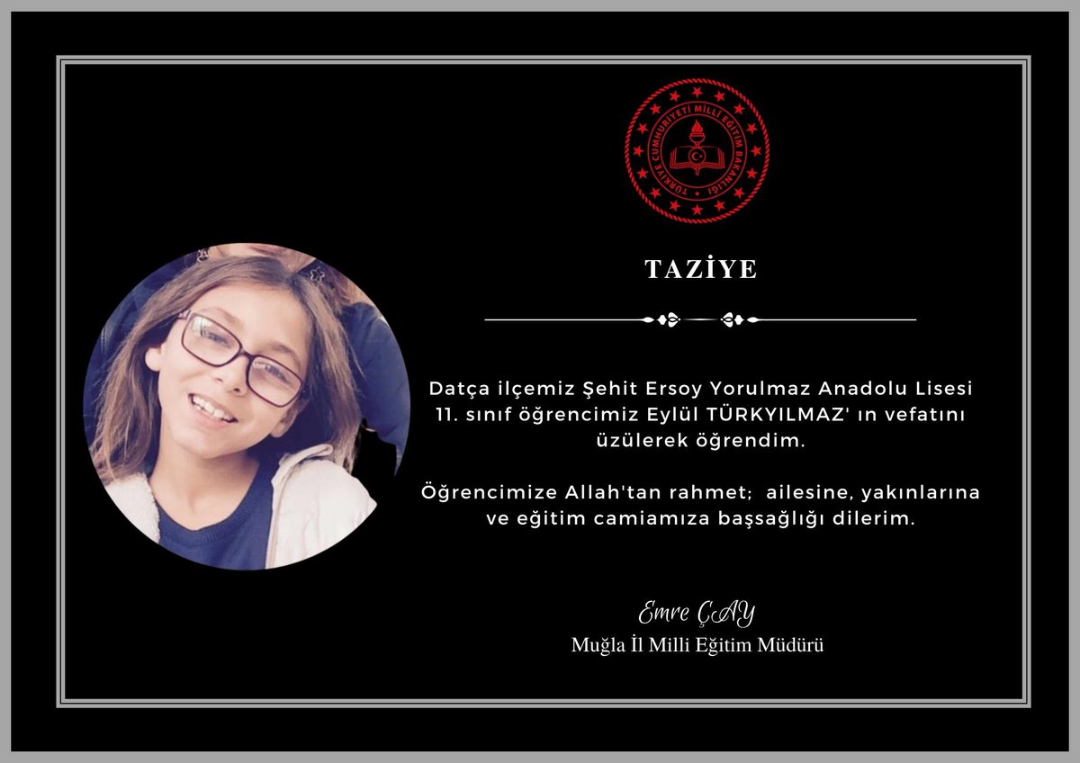 TAZİYE.. @tcmeb @Yusuf__Tekin @tcmuglavaliligi @idrisakbiyik @emrecay55