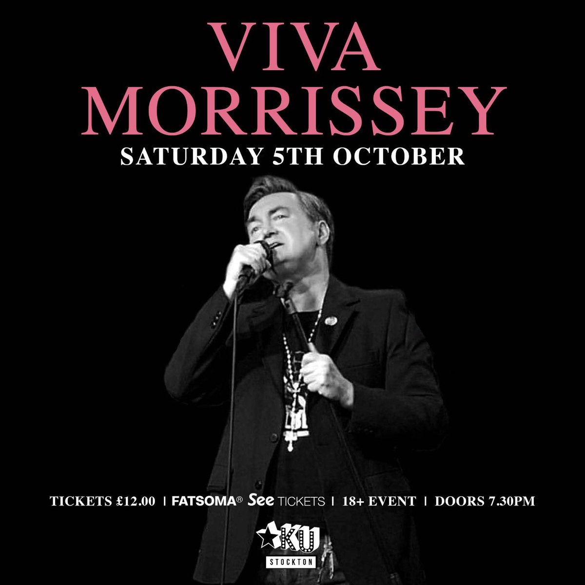 If you’re a fan of Morrissey or The Smiths you can look forward to Viva Morrissey this October 🙌 The full band tribute will be bringing the music of the iconic frontman to the KU stage 🎶 Tickets on sale now ⬇️ 🎫 fatsoma.com/e/bd8vyijy/la/…