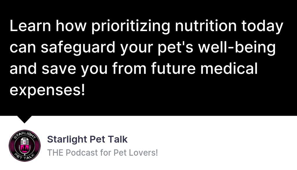 Are You Feeding Your Pet the RIGHT Food?: lttr.ai/ASBml

#petnutrition #podcast #pets #starlightpettalk #cat #petparent #dog