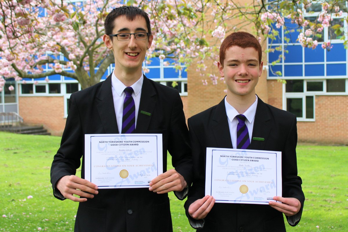 Congratulations to Kaiden and Joshua who recently received their Good Citizen Awards from @northyorkspfcc. You can read their story in full here: risedale.org.uk/news-and-dates…
#TeamRisedale 💙💜🧡❤️ #EnvironmentalAction