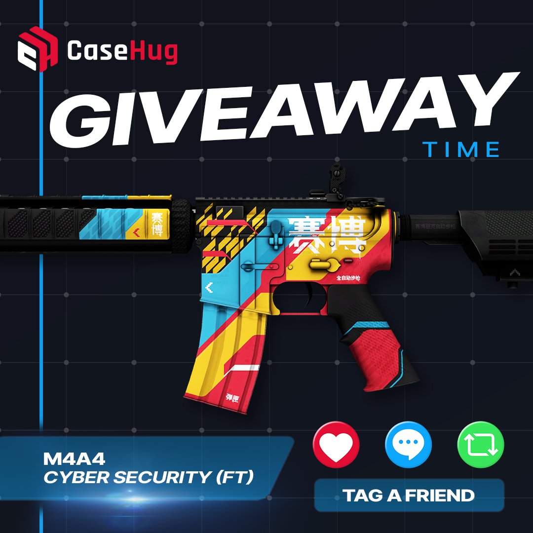 CS2 GIVEAWAY!🎁   
WIN M4A4 | Cyber Security [FT] 🔥

To enter:          
- Follow us         
- Tag a Friend       
- Like & Retweet this post   

⏰Giveaway ends on Monday 13th of May.        
Best of luck!💪

#Giveaway #CS2Giveaway #eSport #CSGOGiveaway #cs2skins