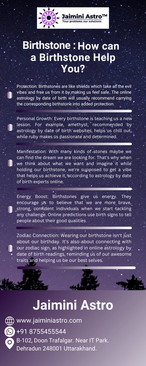 Birthstone Magic: Insights by Vedic Astrologer | Jaimini Astro
Explore the mystique of birthstones and their profound impact on your life with insights from Vedic astrologer at Jaimini Astro. Delve into our infographic at jaiminiastro.com for transformative wisdom today!