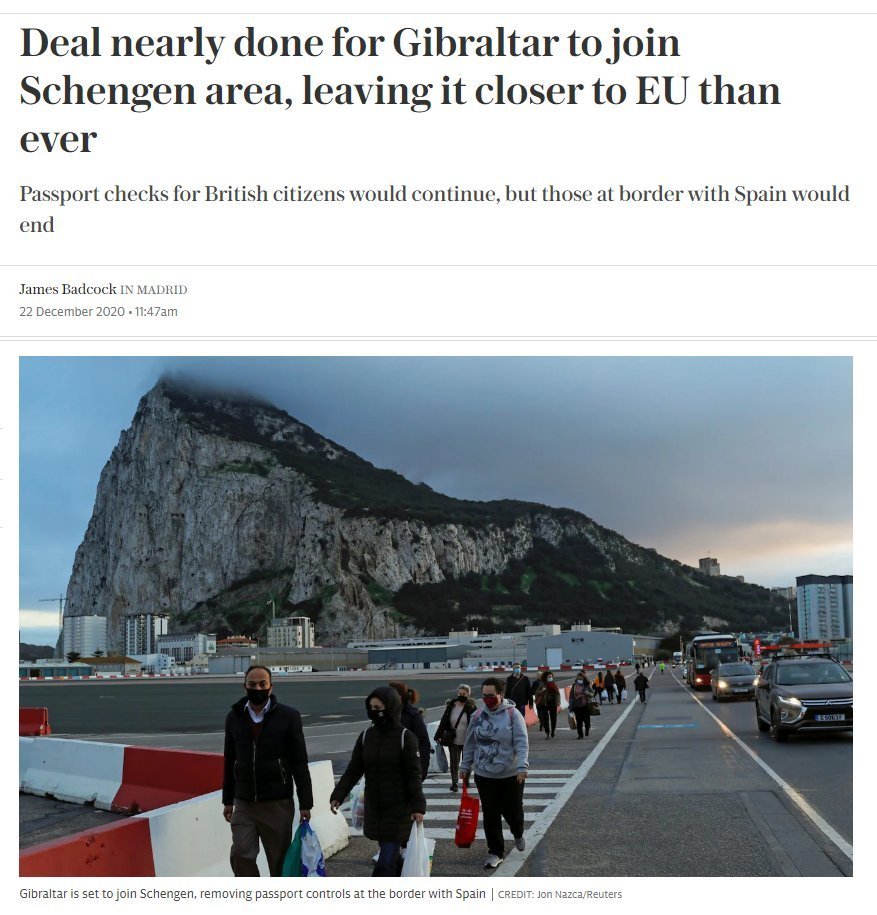 I'm sorry, I know I shouldn't laugh but really ? So now EU citizens can freely enter Gibraltar (a UK Overseas Territory) but British citizens cannot without a passport check and an EU visa. How much more Brexit damage are British people going to tolerate?