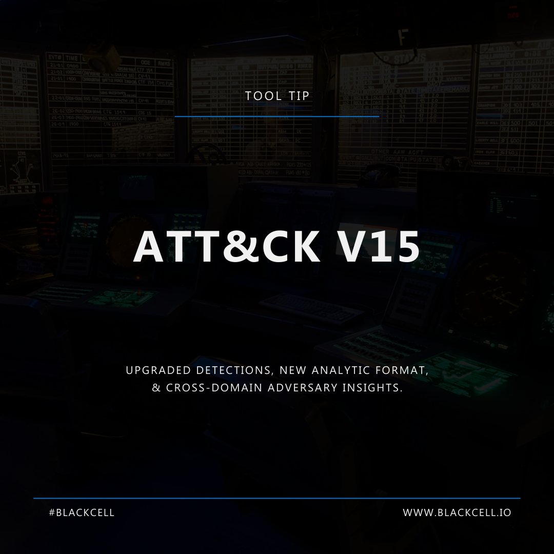 🔧 Tool Tip: ATT&CK v15 Explore the latest features by @MITREattack: Upgraded Detections, New Analytic Format, & Cross-Domain Adversary Insights. ▪️Learn more: medium.com/mitre-attack/a… #BlackCell | #ToolTip #MITRE