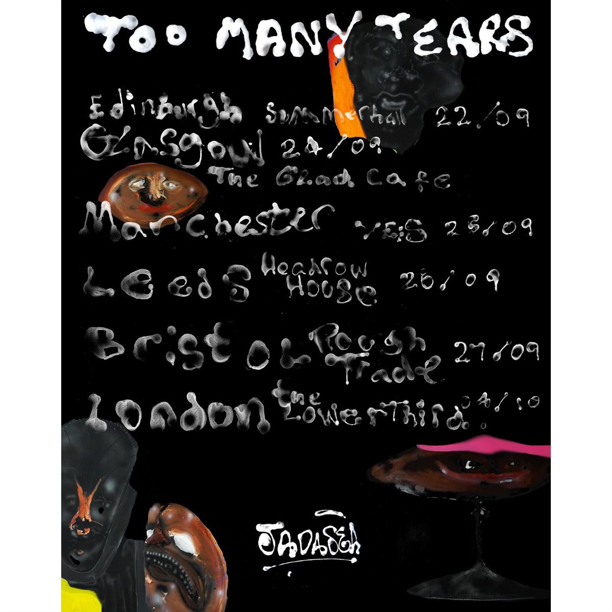 “Too Many Tears” is out now pls go run that up!!! Love to my 10K family shit don’t stop fr!!! TOUR also announced gang pls pull up 🇬🇧🫵 10k.ffm.to/toomanytears —- tinyurl.com/jada2024tour