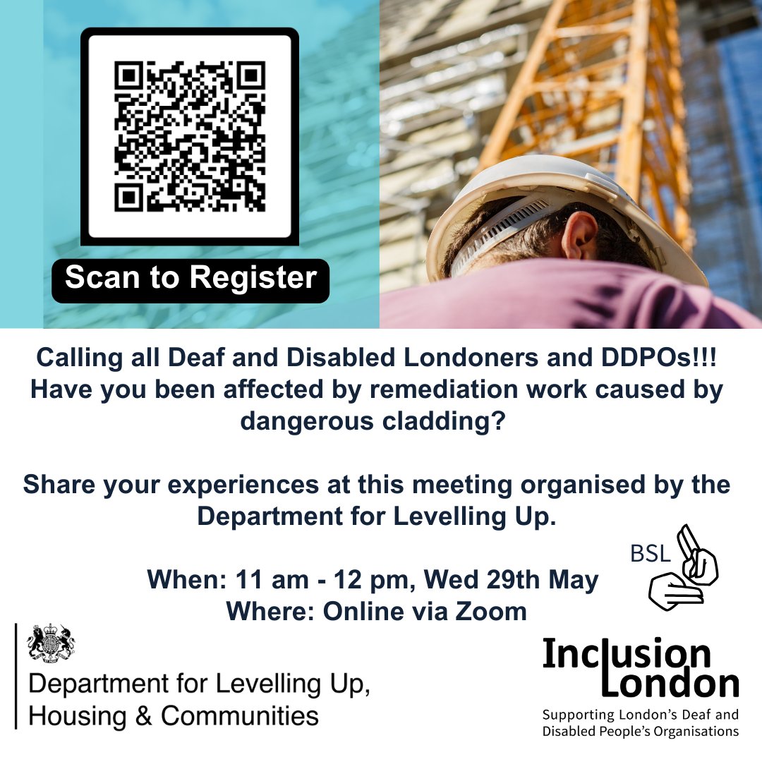 Are you a resident affected by remediation work caused by dangerous cladding? Share your experiences at this introductory meeting with the Department for Levelling Up. 29th May, 11 am–12 pm via Zoom. Register by 5pm, 14th May at: us02web.zoom.us/meeting/regist…