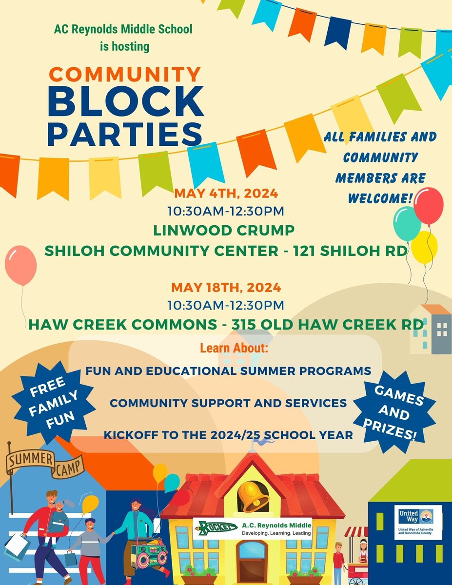 AC Reynolds is hosting an amazing event on May 4th at Linwood Crump Shiloh Community Center!  With 15 community organizations exhibiting, there's something for everyone!🎉 It's FREE for all!
👍 Learn more about this events and others at: buff.ly/45JeZDi