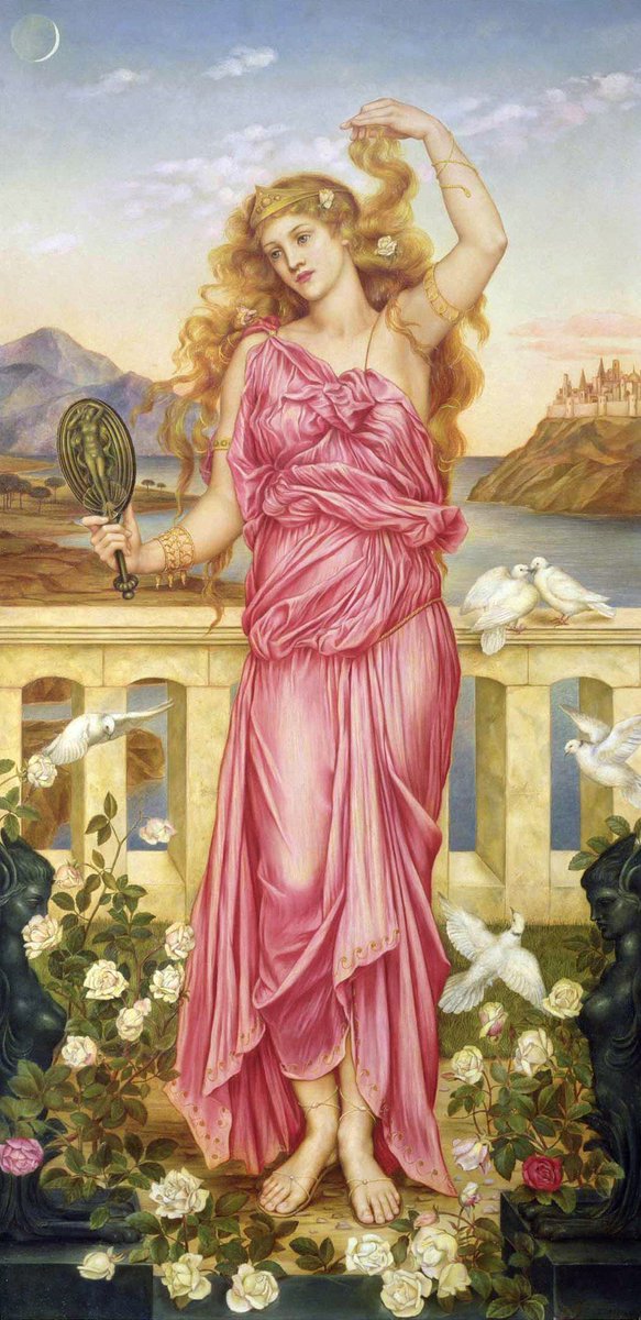 Evelyn De Morgan (30.August 1855 -2.Mai 1919) war eine englische Malerin aus dem Kreis der Präraffaeliten,die sich oft in Italien aufhielt,um die Künstler der Renaissance zu studieren. Besonderes Interesse brachte sie den Arbeiten von Sandro Botticelli entgegen,den sie verehrte.