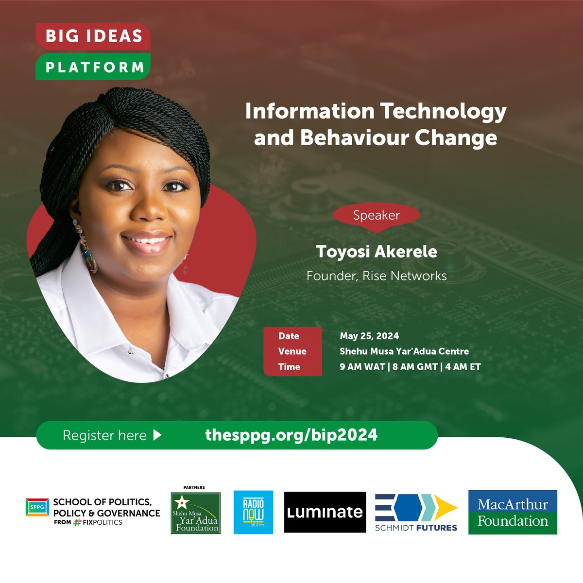 The School of Politics, Policy and Governance (@thesppg) on Twitter photo We are pleased to present an esteemed speaker for the Big Ideas Platform 2024 - Toyosi Akerele <a href="/toyosirise/">Dr. Toyosi Akerele-Ogunsiji</a>.
Toyosi is the visionary founder of Rise Networks. She has pioneered transformative education initiatives in Lagos, focusing on AI, data science, and workforce readiness. We are pleased to present an esteemed speaker for the Big Ideas Platform 2024 - Toyosi Akerele <a href="/toyosirise/">Dr. Toyosi Akerele-Ogunsiji</a>.
Toyosi is the visionary founder of Rise Networks. She has pioneered transformative education initiatives in Lagos, focusing on AI, data science, and workforce readiness.