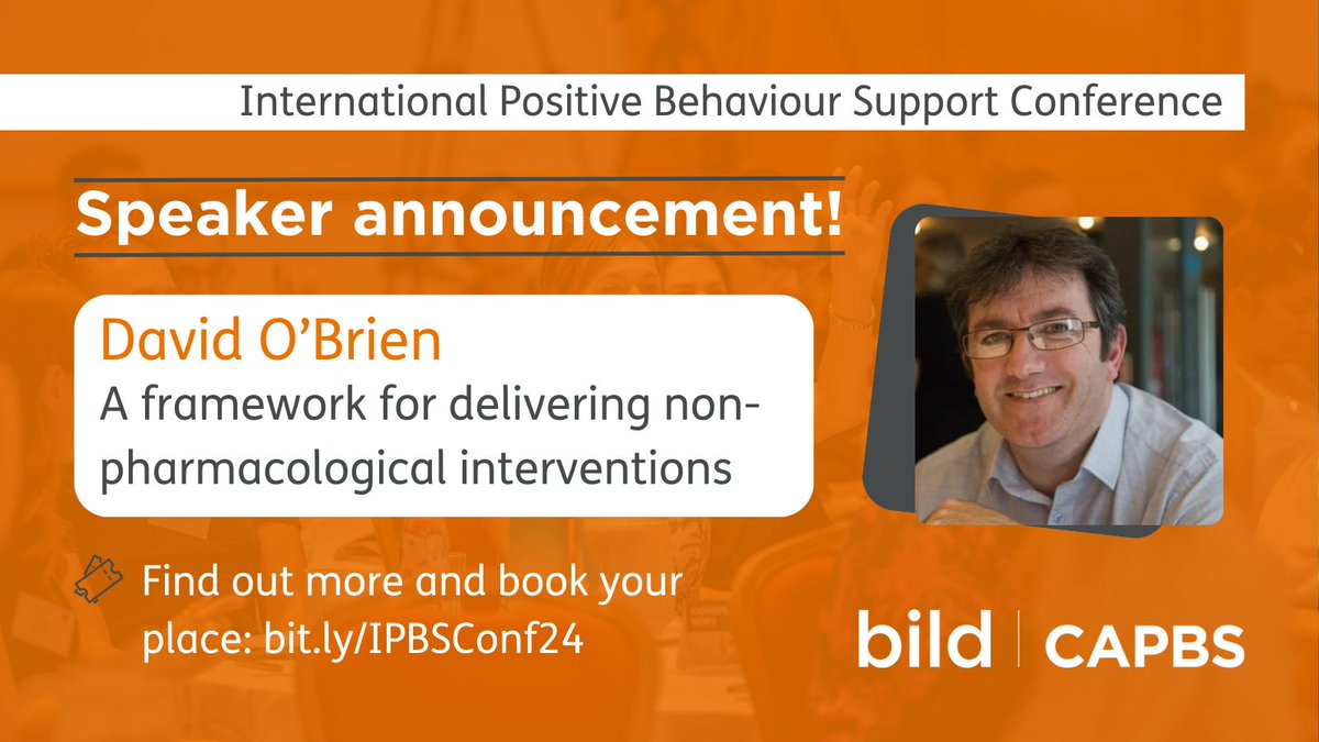 📣 Speaker announcement!

With just two weeks to go until #IPBSConf24 we're delighted @obrienphotos will be speaking about the Welsh framework for delivering non-pharmacological interventions to people in crisis. 

Book your ticket for the conference today bit.ly/IPBSConf24