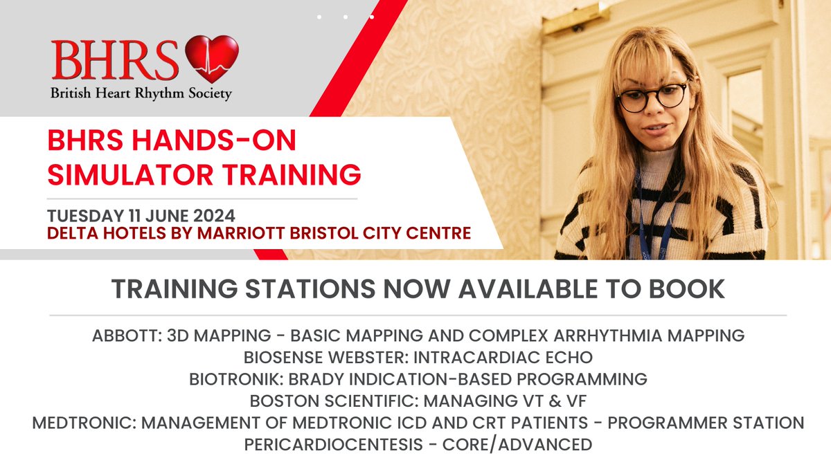 The training stations for the @BHRSociety Hands-on Simulator Training Day are now available to book! With 20+ to choose from at Core/Advanced levels, you really are spoilt for choice! Register for #BHRSimulation: millbrook-events.co.uk/BHRSimulation24 #Arrhythmia #EP #YoungEP