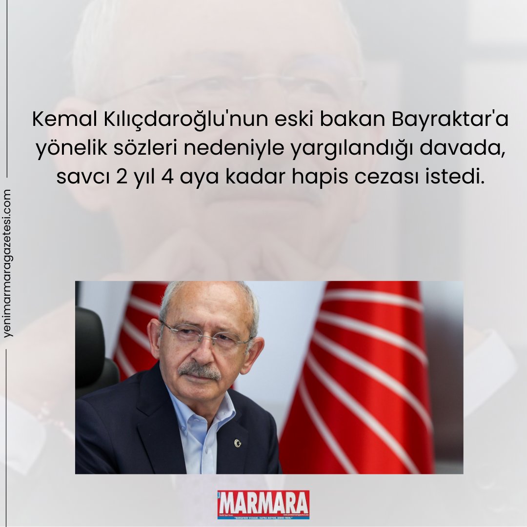 Kemal Kılıçdaroğlu'nun eski bakan Bayraktar'a yönelik sözleri nedeniyle yargılandığı davada, savcı 2 yıl 4 aya kadar hapis cezası istedi. #Kılıçdaroğlu #Adalet 🙏