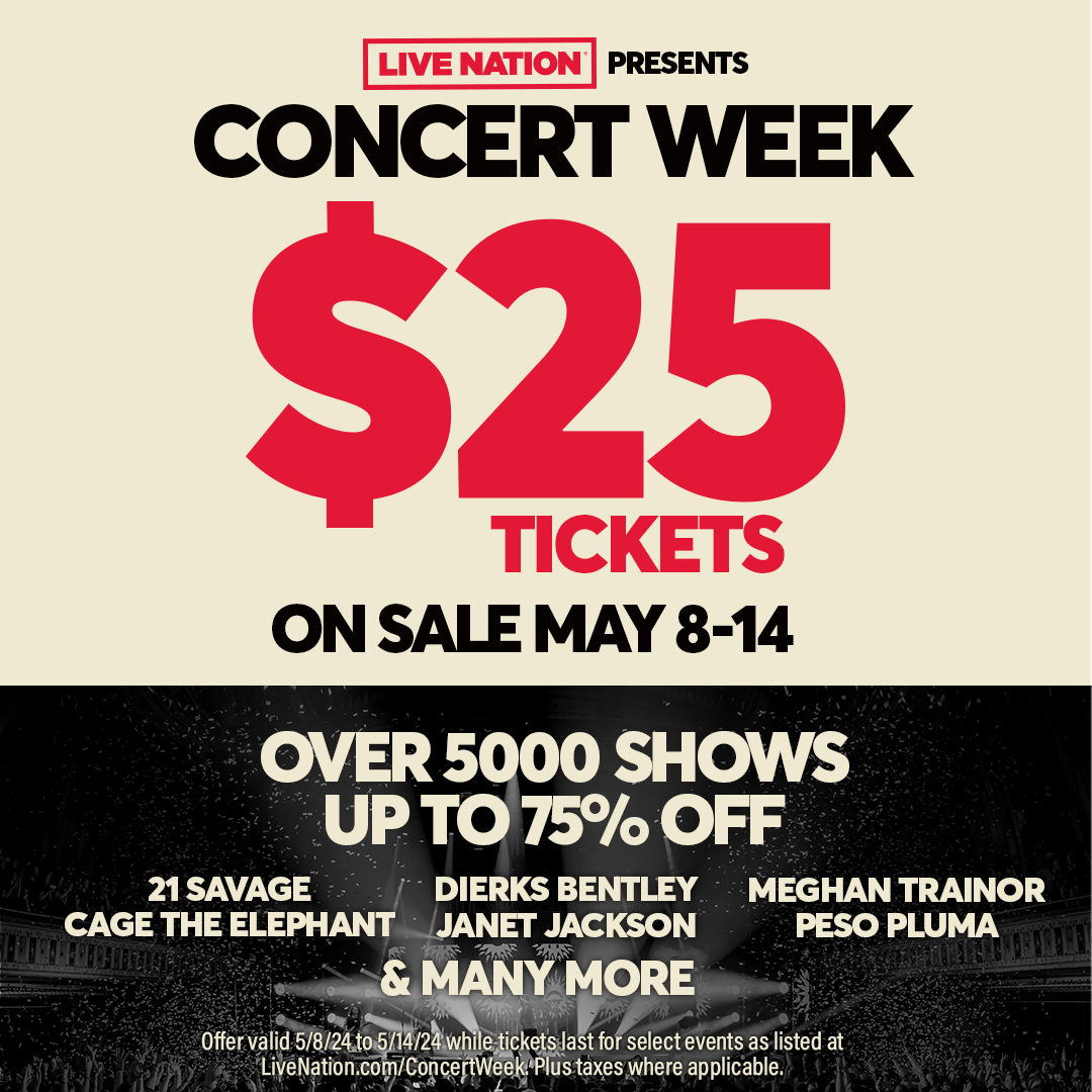 It’s Live Nation Concert Week and SiriusXM is giving current subscribers a chance to win a trip to see the artist of your choice, in the city of your choice! Ends 5/14. siriusxm.com/concertweek2024