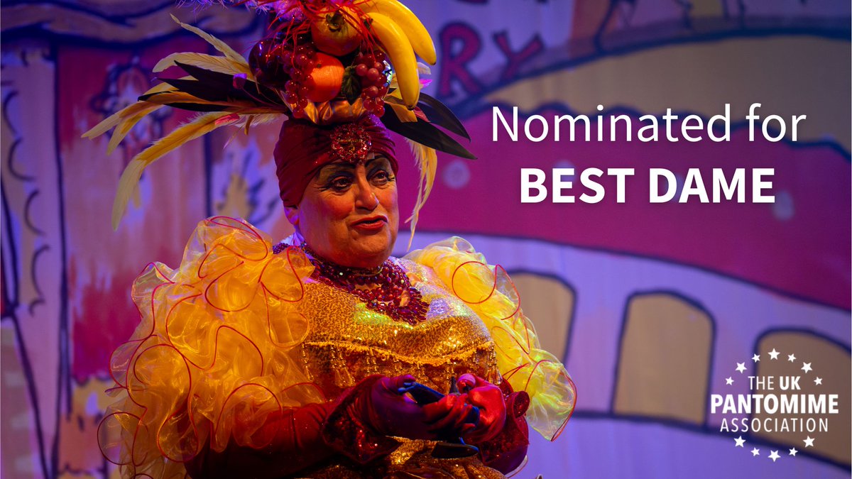⭐Eeeee! We're delighted Dame Bella Ballcock, aka @rayspencermbe has been nominated for Best Dame at The Pantomime Awards. Fingers crossed for June 18th when the winners are announced. Great to see a lass from Cooksonville is being recognised nationally. Thank you to @UKPantomime
