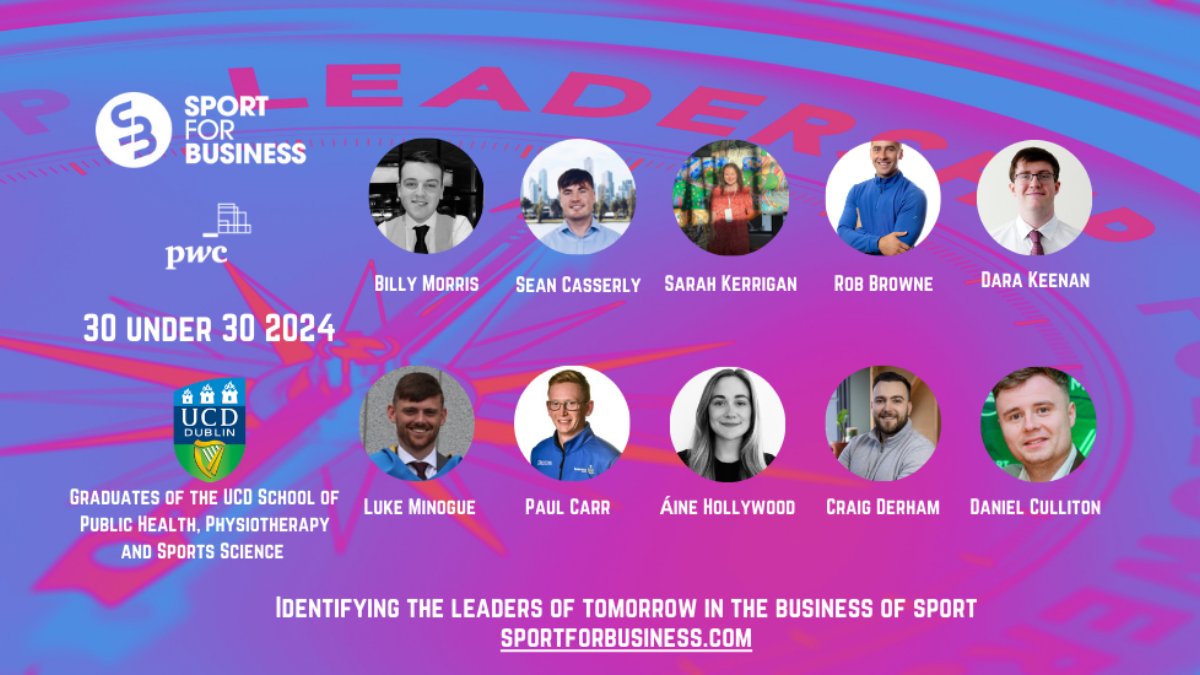 Huge congratulations to @SportforBusines 30 under 30 2024. 10 of the nominees who are making their mark in the business of sport are graduates from #UCDSPHPSS BSc Sport & Exercise Management or MSc Sport Management programmes🤩 sportforbusiness.com/sport-for-busi… ucd.ie/sportandperfor…