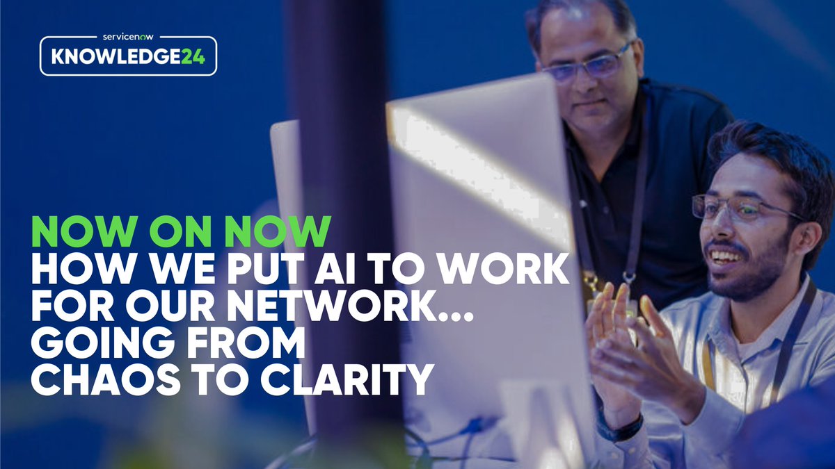 Put AI to work for your network! Join this #Know24 Now on Now session for a first-hand look at how the Now Platform lets us integrate seamlessly with industry-leading technologies. Register today: spr.ly/6013jMrlX