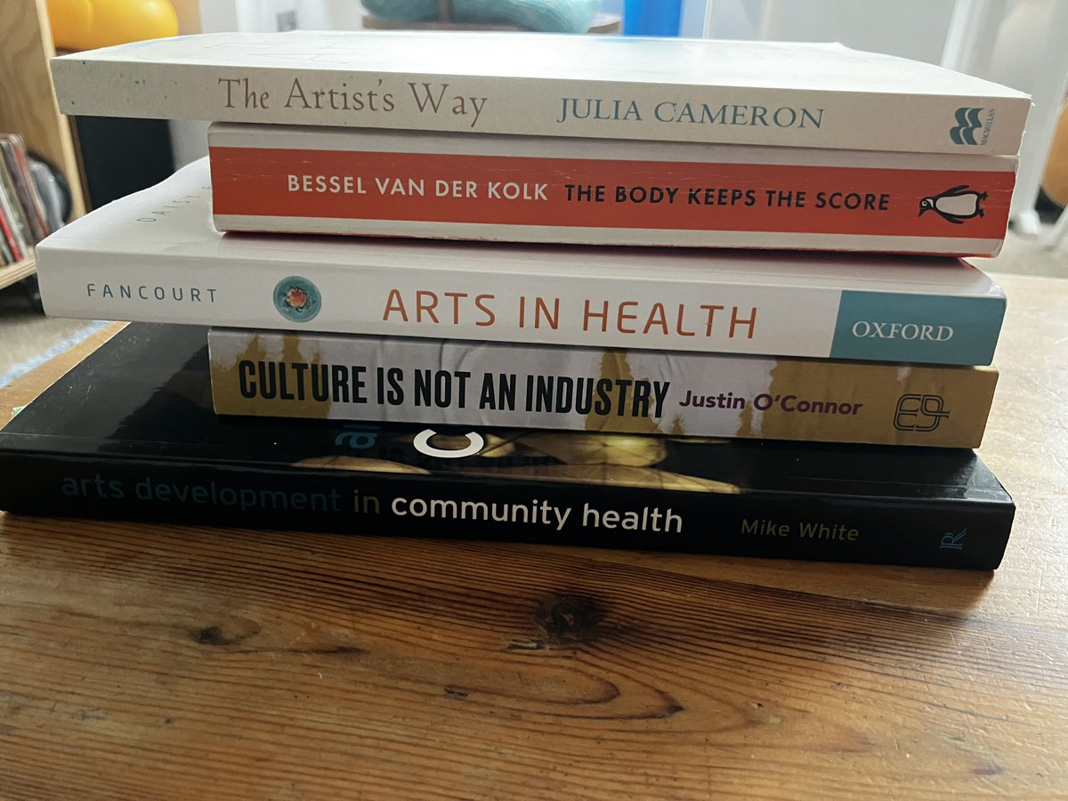 Can you tell I work in #CommunityArts and #CreativeHealth ?🤣

What does your book pile say about you?
