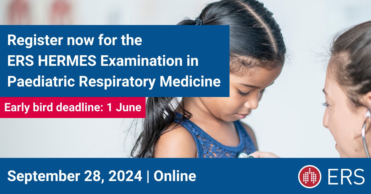 🚨 One month left to register at the early bird price! 🚨 Register for the HERMES examination in paediatric respiratory medicine before 1 June to receive a discounted price This year’s examinations take place online on 28 September Find out more: ersnet.org/events/ers-her…
