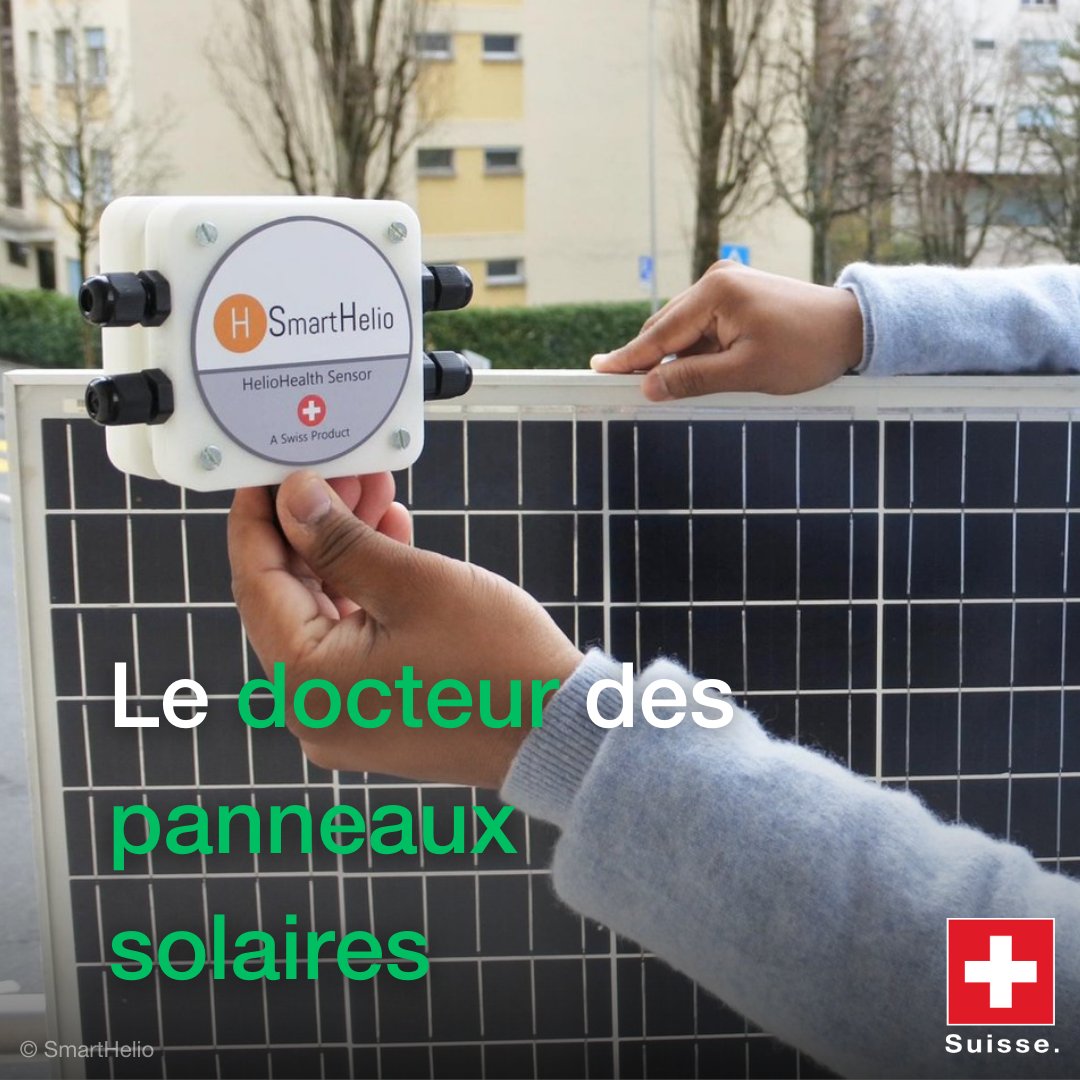 Cette technologie suisse anticipe les pannes des panneaux solaires ☀. SmartHelio utilise une intelligence artificielle qui analyse une quantité de données propres à chaque parc solaire afin de repérer les potentielles défaillances @smarthelioIOT bit.ly/3UqUMie