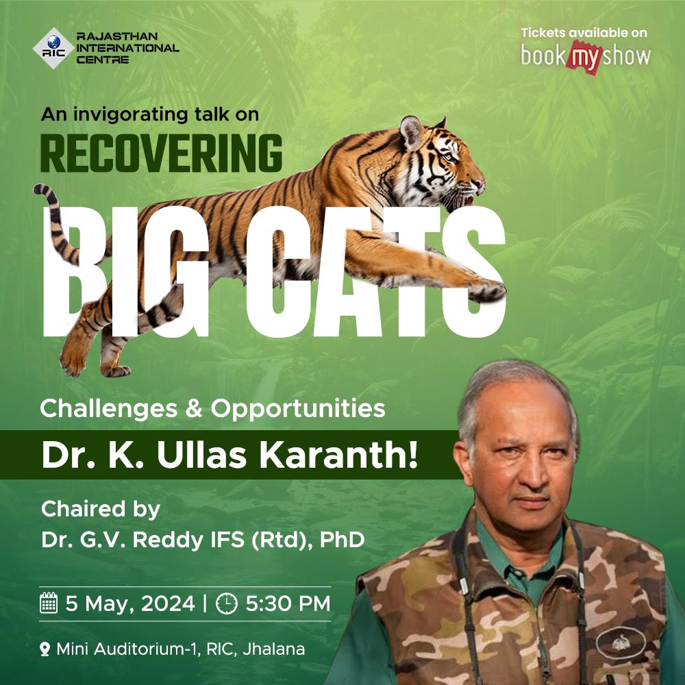 🐾 Each one of us can protect our majestic tigers and create a better future for wildlife.Find out how! Mark your calendars and join the conversation!
🗓 Date: 5 May, 2024
🕒 Time: 5:30
📍 Venue: Rajasthan International Centre