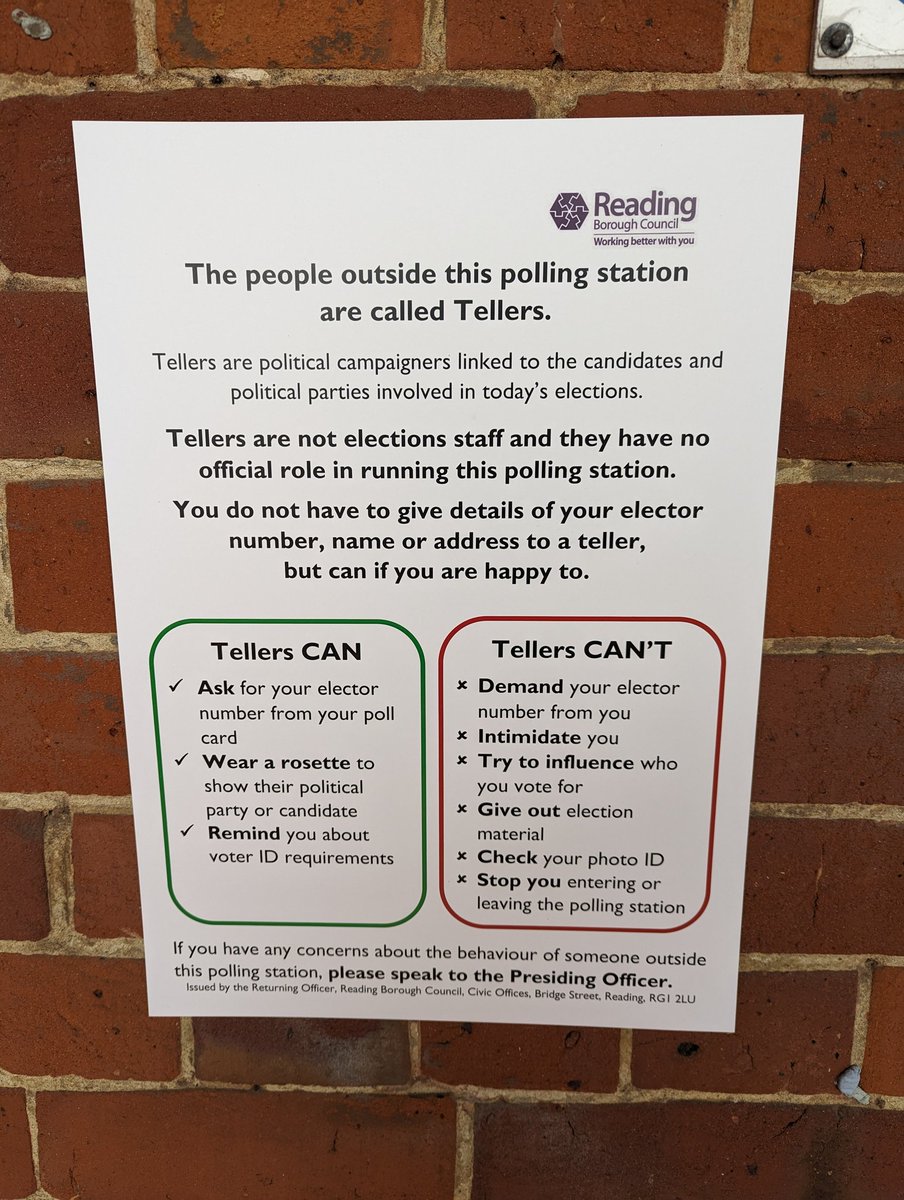 This is good from @ReadingCouncil explaining who tellers are. People are often unsure.