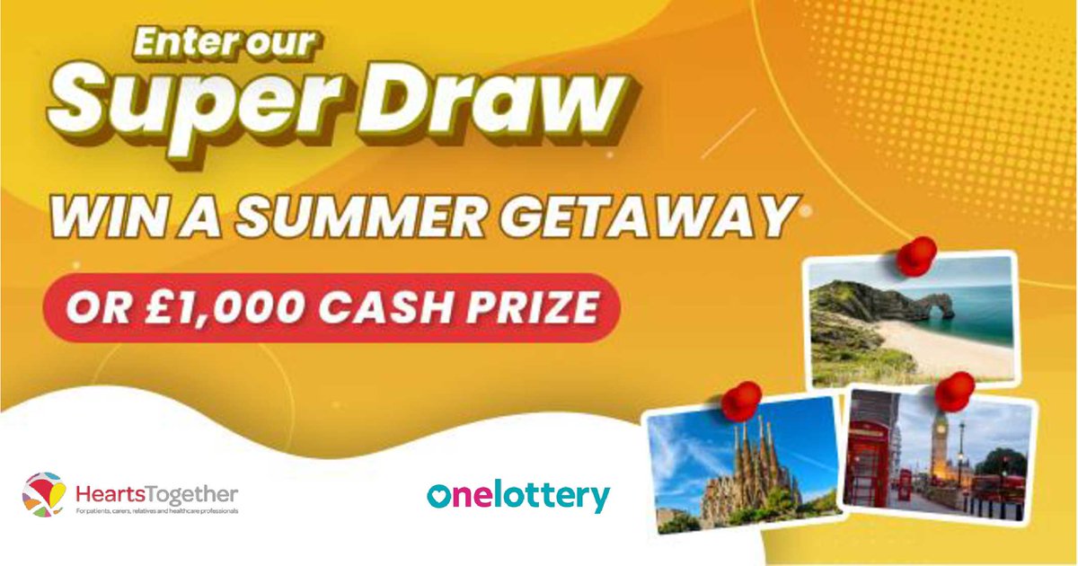 Are you playing our Lottery? It's the easiest way to support our cause and you could win up to £25K!

Play this month and you could also win a Summer Getaway - or £1,000 cash in the extra SUPER DRAW! Enter before Saturday 25th May 
#onelottery #lottery #goodcause #southwest