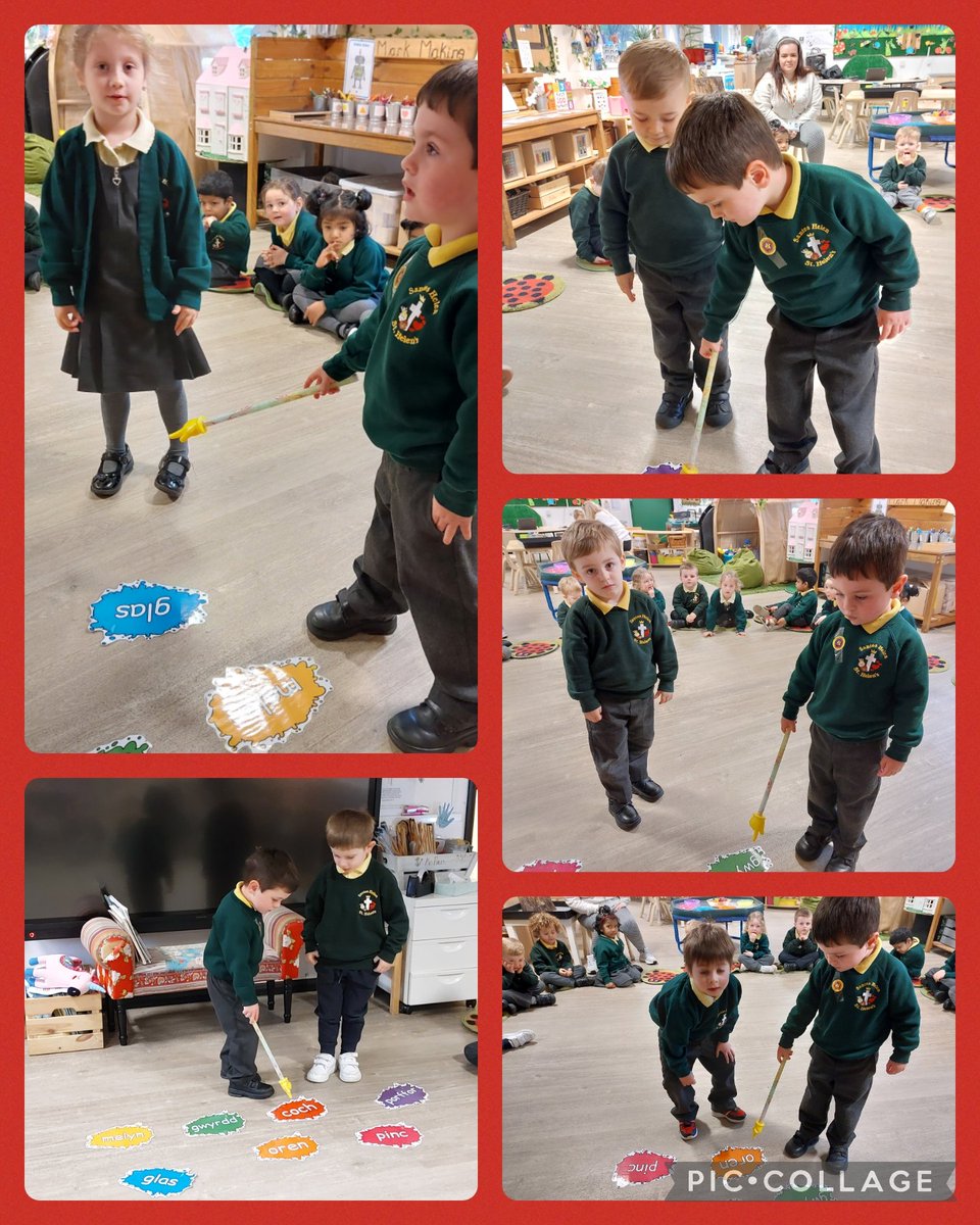 #MeithrinAM helpwr heddiw activities this morning. Pa lliw? 💜💛🧡❤️💚