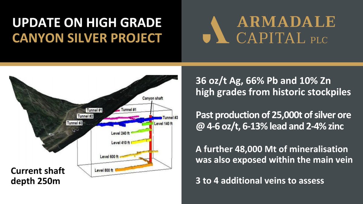 Armadale Capital plc (@armadalecapital) on Twitter photo <a href="/ArmadaleCapital/">Armadale Capital plc</a> #ACP
Update on #Canyon #Silver Project released
High grade mineralisation near existing mine infrastructure to unlock possible future cashflow
ACP to progress renovations to infrastructure and advance the exploration prospects 👇
polaris.brighterir.com/public/armadal… <a href="/ArmadaleCapital/">Armadale Capital plc</a> #ACP
Update on #Canyon #Silver Project released
High grade mineralisation near existing mine infrastructure to unlock possible future cashflow
ACP to progress renovations to infrastructure and advance the exploration prospects 👇
polaris.brighterir.com/public/armadal…
