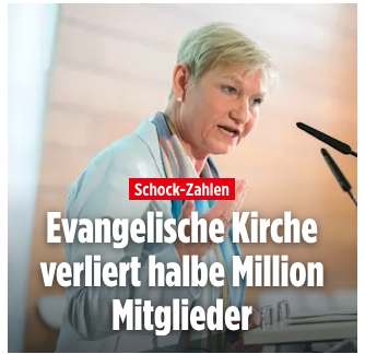 Austrittswelle in der ev. Kirche – Abstimmung mit den Füßen

Die Gläubigen haben offenbar die Nase voll von einer Kirche, die sich als Außenstelle der Grünen versteht und nun auch noch in der Diakonie Angestellte mit mißliebigen Meinungen entlassen will.

bild.de/politik/halbe-…