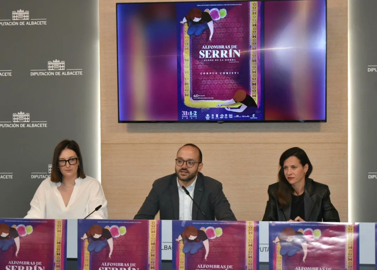 🎉Las <a href="/AlfombrasSerrin/">Alfombras de Serrín</a> celebran su 60 #aniversario del 31 de mayo al 2 de junio cada vez más cerca de ser Patrimonio Inmaterial de la Humanidad,  y hoy en la #Dipualba, con <a href="/valera_fran/">Fran Valera</a>, se ha presentado el #cartel y una #programación con #novedades ❤️

🌐n9.cl/93bda