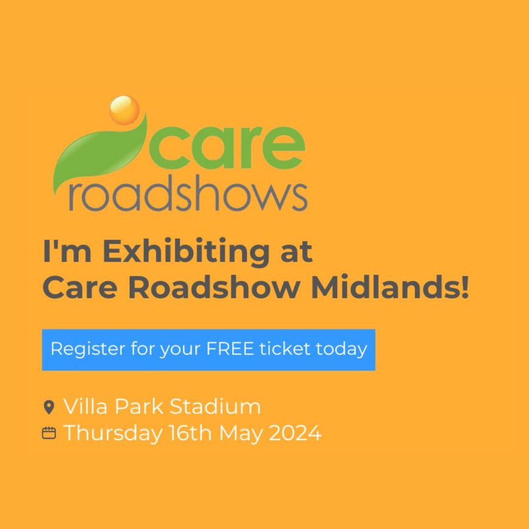 We're excited to be exhibiting at Care Roadshow Midlands, the home of the care community! 

Join us and help empower positive action within care.

Register for FREE: bit.ly/48GCVcp

#careroadshow #carehome #homecare #caresector