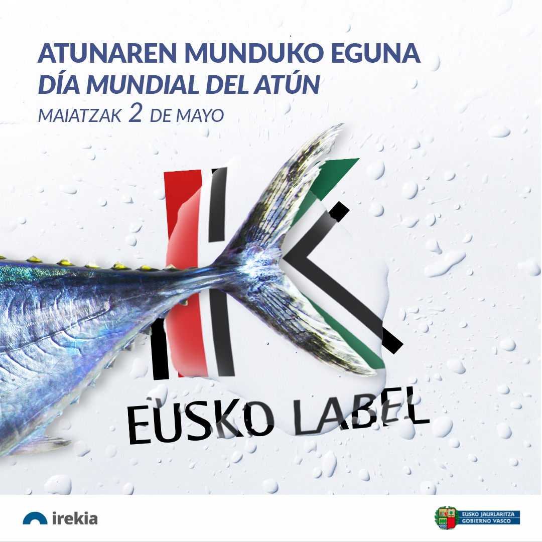 🐟 ¡Hoy celebramos el #DíaMundialdelAtún! 🌊 Un tesoro de nuestros mares que cuenta con el sello de calidad de @euskolabel 🏷️ Introduce el número de la etiqueta #EuskoLabel en la web de @hazifundazioa para conocer el barco y el puerto y fecha de descarga.