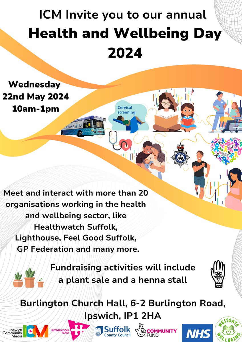 Kelly, Lighthouse's Community Worker, will be attending the ICM Health and Wellbieng Day.

It will be a very informative day with lots of professionals attending from across the health and wellbeing sector.

#communitywork #wellbeingmatters #suffolkcharity