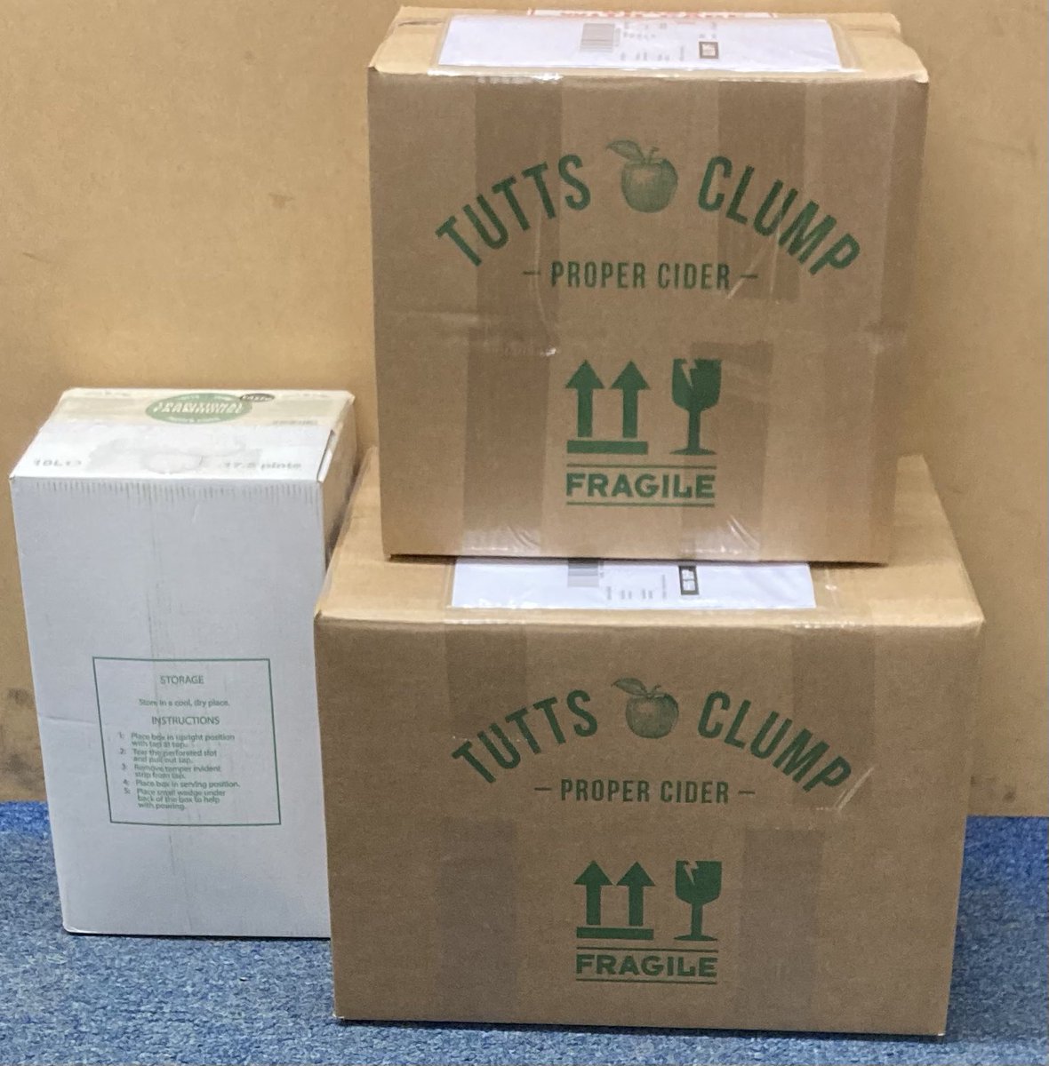 Today's online #tuttsclumpcider deliveries via #DHL to #Maldon #Maidenhead #Leominster 😊 #essentialsupplies #supplychain #propercider #properperry #applejuice #cidervinegar #fruitcider #icecider #mulledcider #bizitalk