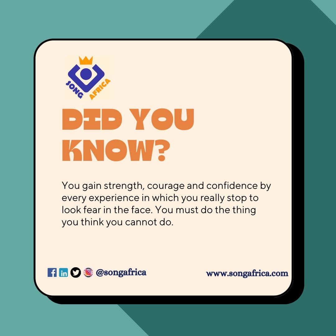 Looking for some motivation to close out on your seemingly impossible to-do before close of business tomorrow? Here goes, 🫴🏽

.
.
.

#didyouknow #strength #motivation #confidence #leadership #SONGAFRICA