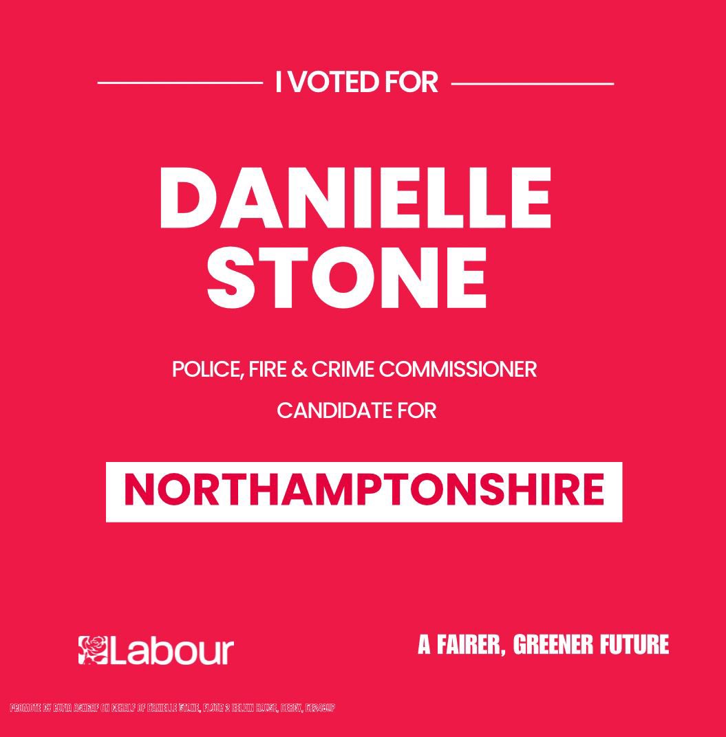 Today I’ve voted for @Dalwahabi. Northamptonshire deserves safer streets and a PFCC who cares. Vote Labour to end the Tory chaos.