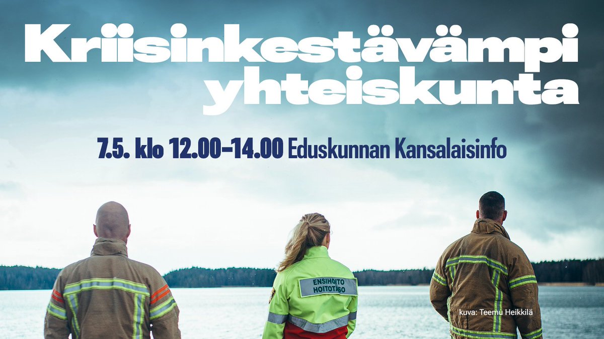 paula werning (@paula_werning) on Twitter photo Kriisinkestävämpi yhteiskunta vaatii ihmisten omaa turvallisuus- ja varautumisosaamista. Kansanedustaja <a href="/paula_werning/">paula werning</a>, <a href="/SSPL_ry/">Suomen Sopimuspalokuntien Liitto</a>, <a href="/SPPL_ry/">Palopäällystöliitto</a> ja <a href="/SPEK_ry/">SPEK</a> järjestävät tilaisuuden Kansalaisinfossa 7.5.
Tervetuloa! Muista henkilöllisyystodistus!
#sisäinenturvallisuus #pelastusala Kriisinkestävämpi yhteiskunta vaatii ihmisten omaa turvallisuus- ja varautumisosaamista. Kansanedustaja <a href="/paula_werning/">paula werning</a>, <a href="/SSPL_ry/">Suomen Sopimuspalokuntien Liitto</a>, <a href="/SPPL_ry/">Palopäällystöliitto</a> ja <a href="/SPEK_ry/">SPEK</a> järjestävät tilaisuuden Kansalaisinfossa 7.5.
Tervetuloa! Muista henkilöllisyystodistus!
#sisäinenturvallisuus #pelastusala