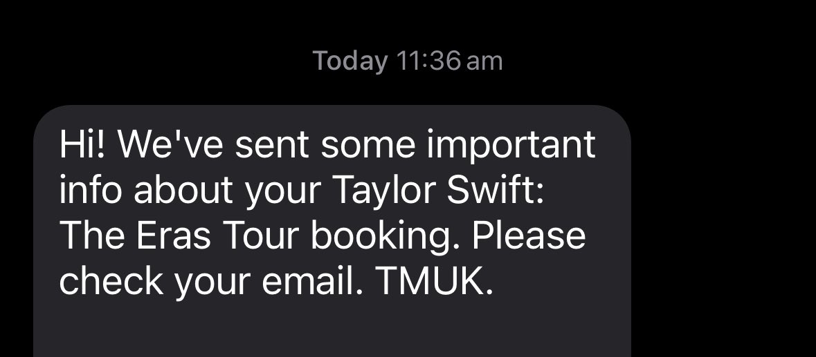 @TicketmasterCS Hi, I received this text but I haven’t received an emails? My tickets are VIP for Murrayfield 8/6